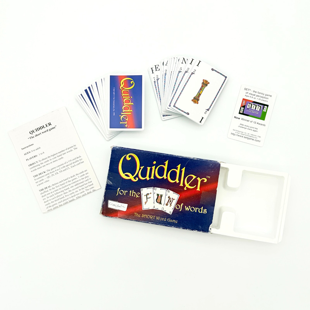 Quiddler Short Word Card Game Set Enterprises 1998 Complete Vintage